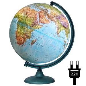 Глобус Земли ландшафтный рельефный, диаметр 320 мм, с подсветкой