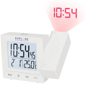 Часы цифровые Explore Scientific с проектором и термометром, белые